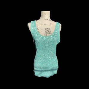 Mint and sequins tank top